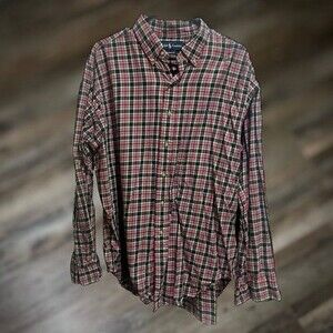 Polo Ralph Lauren Men's Long-Sleeve Plaid Button-Down XL Shirt - 100% Cotton